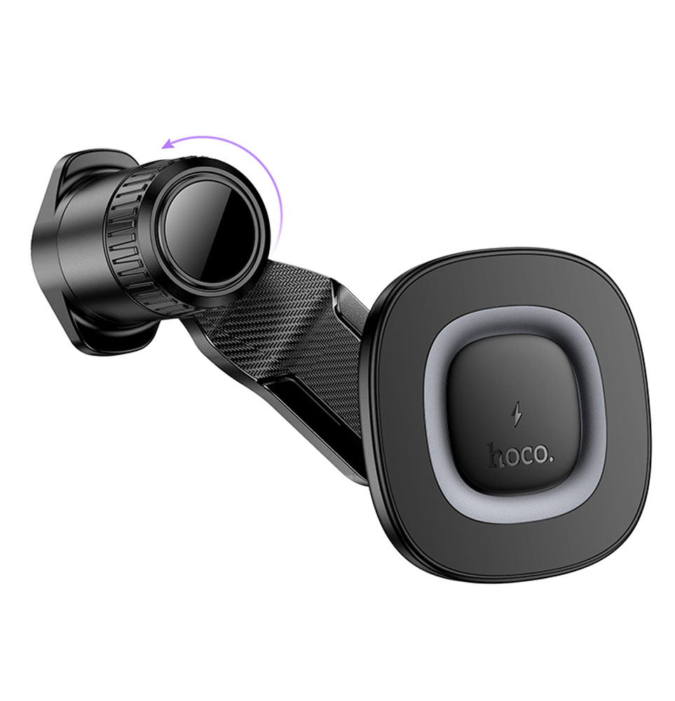 магнитный держатель с беспроводной зарядкой Qi Hoco HW30 Crown magnetic wireless charging car holder(air outlet) black/metal gray