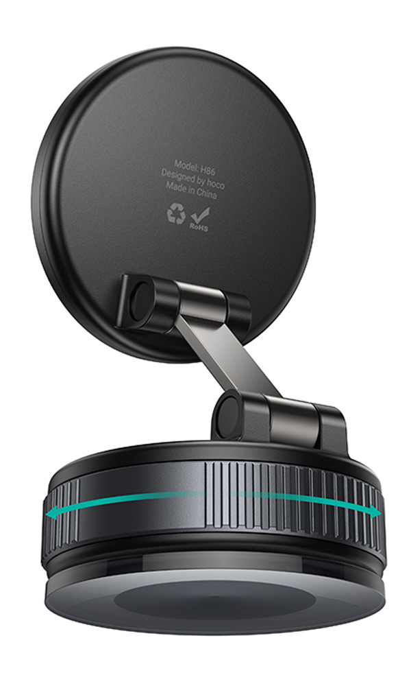 магнитный держатель на присоске Hoco H86 Dragon manual suction cup magnetic holder(universal) black/metal gray