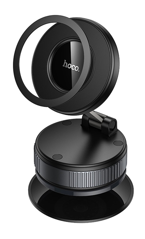 магнитный держатель на присоске Hoco H86 Dragon manual suction cup magnetic holder(universal) black/metal gray