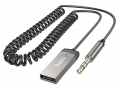 bluetooth аудиоадаптер для автомагнитолы Hoco E78 Benefit car AUX BT receiver with cable metal gray