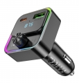 АЗУ с bluetooth FM трансмиттером Hoco E81 Fantasy PD30W+QC3.0 car BT FM transmitter black