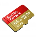 карта памяти SanDisk 64Gb microSDXC Class 10 Extreme UHS-I U3 (170 Mb/s) без адаптера 