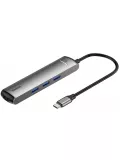 многопортовый адаптер для ноутбука Baseus Six-in-one smart HUB docstation grey