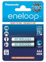 аккумуляторы (2 шт.) Panasonic 750 mAh R03/AAA Eneloop-2BL