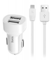 автомобильное зарядное устройство Hoco Z2A 2USB 2.4A + micro cable