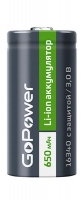 аккумулятор GoPower Li-ion 16340 3.0V 650mAh
