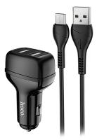 автомобильное зарядное устройство Hoco Z36 Leader 2USB 2.4A + micro cable
