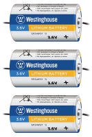 литиевые промышленные батарейки Westinghouse ER 34615Y (D) axial wires 3шт.