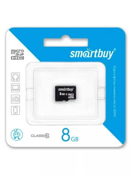 карта памяти SmartBuy 8Gb microSDHC Class 10 без адаптера