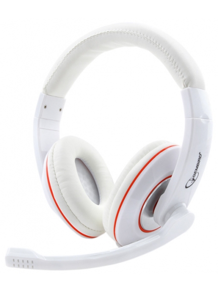 Белые наушники с микрофоном Gembird MHS-780