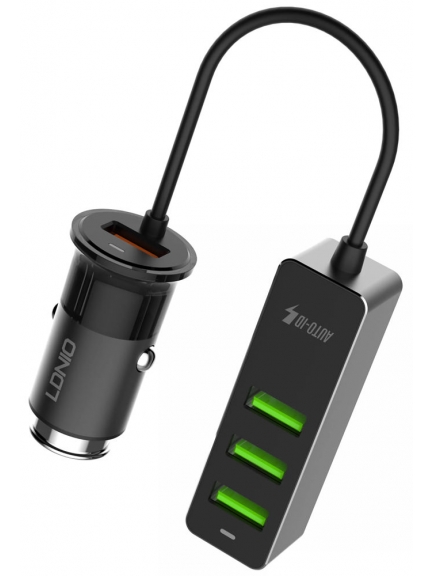 автомобильное зарядное устройство LDNIO АЗУ C61 3USB*3.4A QC3.0