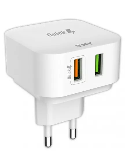 зарядное устройство для путешествий EMY MY-A502Q QC3.0 + кабель USB - micro USB