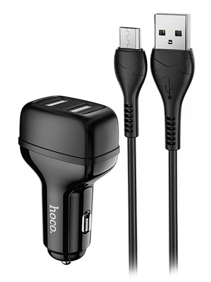 автомобильное зарядное устройство Hoco Z36 Leader 2USB 2.4A + micro cable
