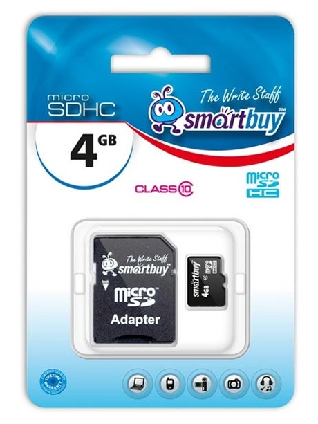 карта памяти SmartBuy 4Gb microSDHC Class 10 