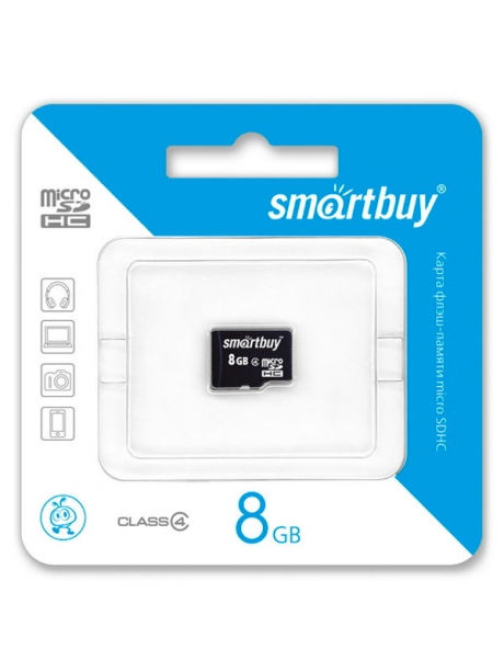 карта памяти SmartBuy 8Gb microSDHC Class 4 без адаптера 