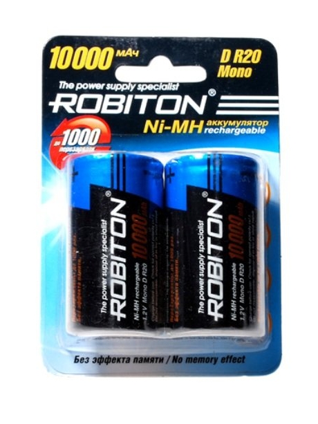 аккумулятор Robiton 10000 mAh R20/D-2BL 