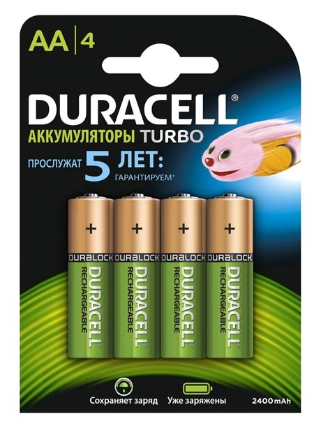 аккумулятор Duracell 2500 mAh HR6/AA-4BL 