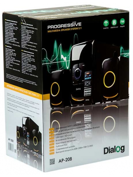 колонки для компьютера с сабвуфером Dialog Progressive AP-208 black