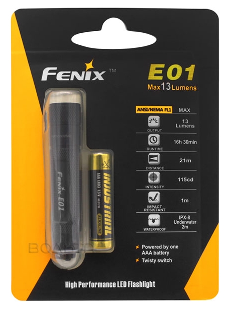 светодиодный фонарь Fenix E01 black