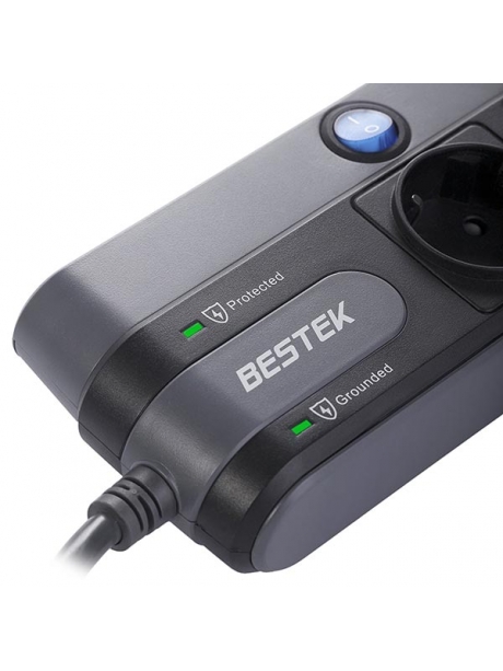 сетевой фильтр Bestek EU power strip MRJ4402 black
