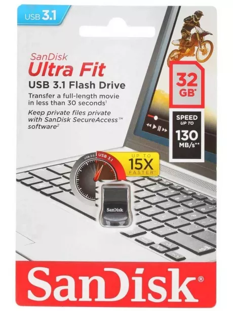 флешка USB 3.1 SanDisk CZ430 Ultra Fit 32GB 3.1 black