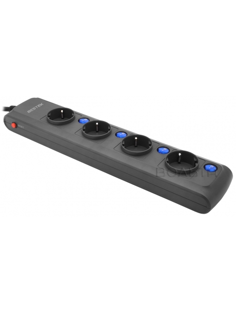 сетевой фильтр на 4 розетки Bestek EU power strip MRJ4401 black