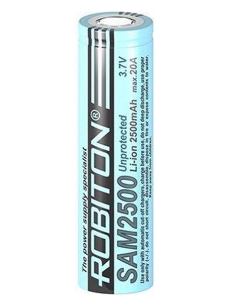 IMR аккумулятор Robiton SAM2500 20А 18650 2500mAh без защиты 
