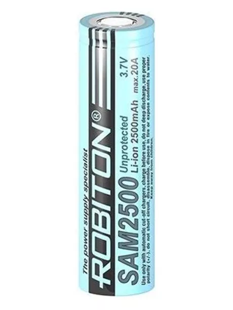 IMR аккумулятор Robiton SAM2500 20А 18650 2500mAh без защиты 