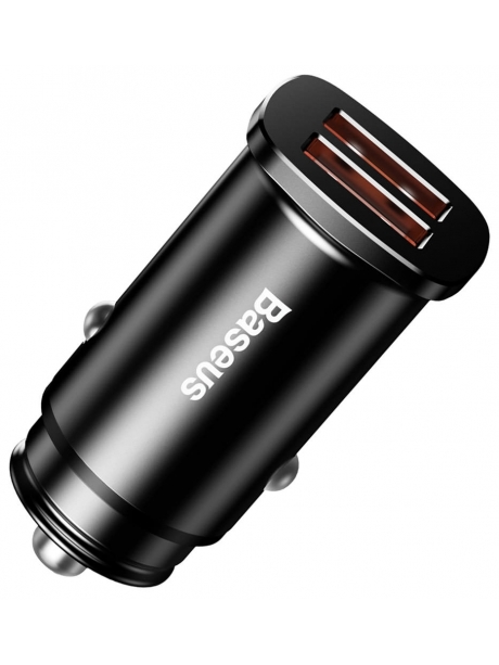 автомобильное зарядное устройство Baseus Square metal A+A 30W  Dual QC3.0 black