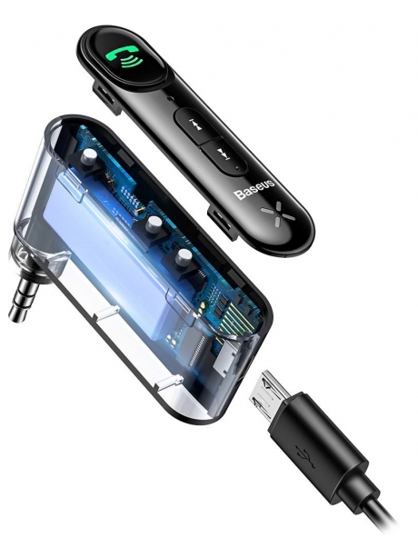 bluetooth AUX аудиоадаптер Baseus Qiyin AUX Car Bluetooth Receiver black