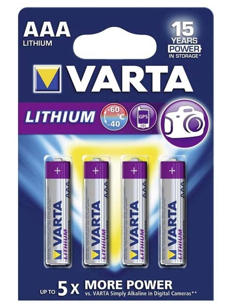 батарейки (4 шт.) Varta FR03/AAA ULTRA LITHIUM 6103-4BL 