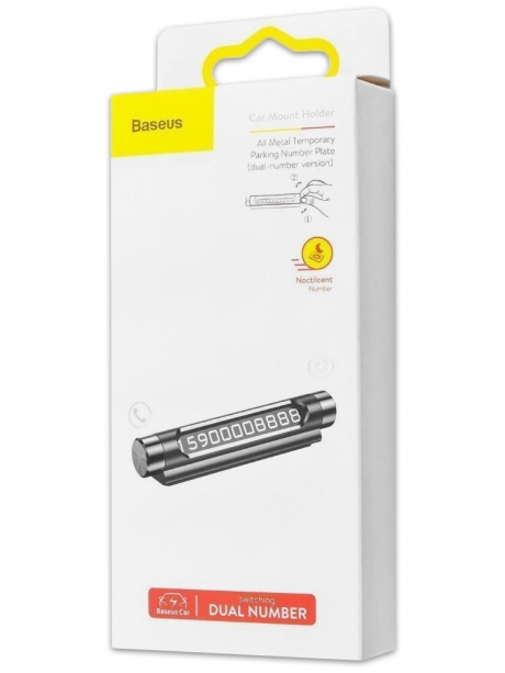 держатель для номера телефона в машину Baseus All Metal Temporary Parking Number Plate (dual-number version) black