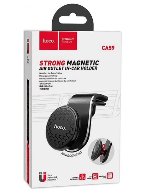 магнитный держатель на воздуховод Hoco CA59 Victory air outlet magnetic in-car holder black