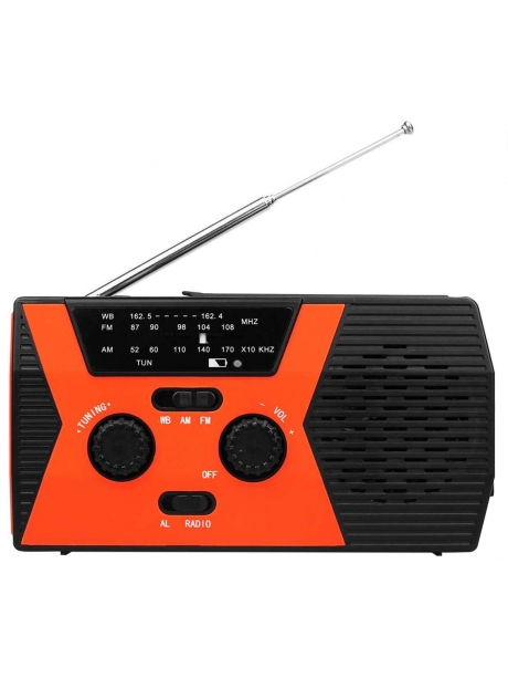 переносной радиоприемник на солнечной батарее Retekess HR12W black orange