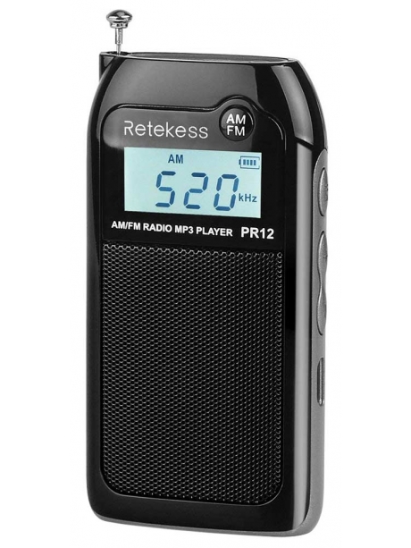 карманный мини радиоприемник с mp3  Retekess PR12 black