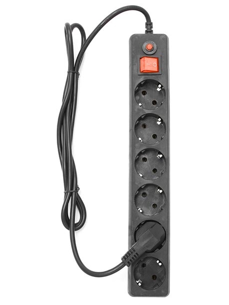 сетевой фильтр Гарнизон EH-6 1,8 м/6 розеток черный