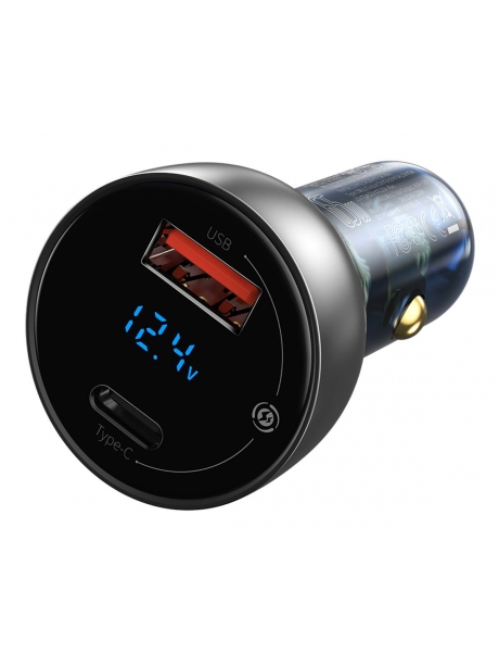 автомобильное зарядное устройство 65 Вт Baseus Particular Digital Display QC+PPS Dual Quick Charger Car Charger grey