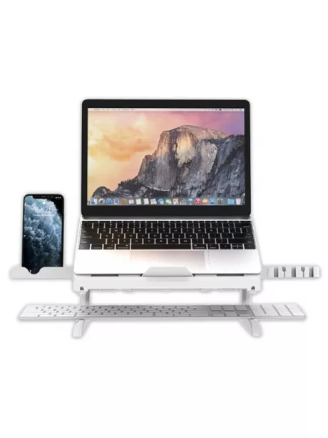 подставка для ноутбука и смартфона Tronsmart D07 Foldable Laptop Stand with Phone Holders white