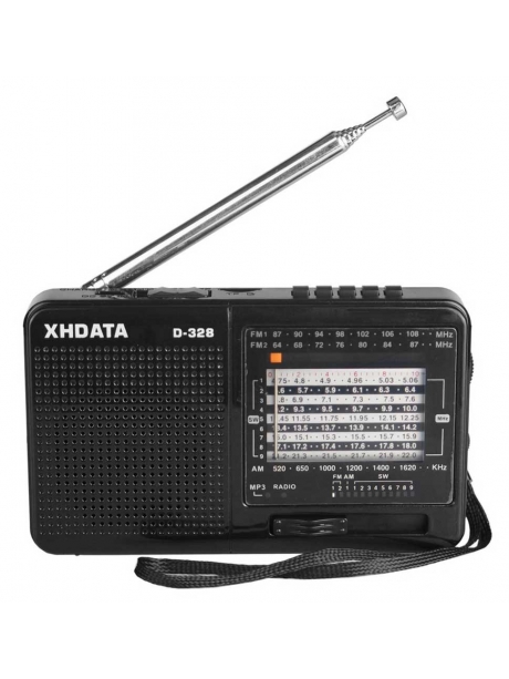 портативный радиоприемник с MP3 плеером XHDATA D-328 black