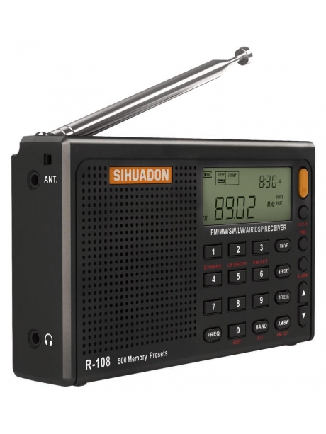 всеволновый цифровой радиоприемник SIHUADON R-108 black
