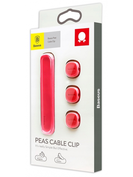магнитный держатель для проводов Baseus Peas Cable Clip red