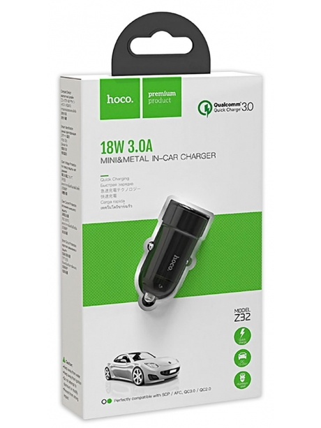 автомобильное зарядное устройство Hoco Z32 Speed Up single port QC3.0 car charger black