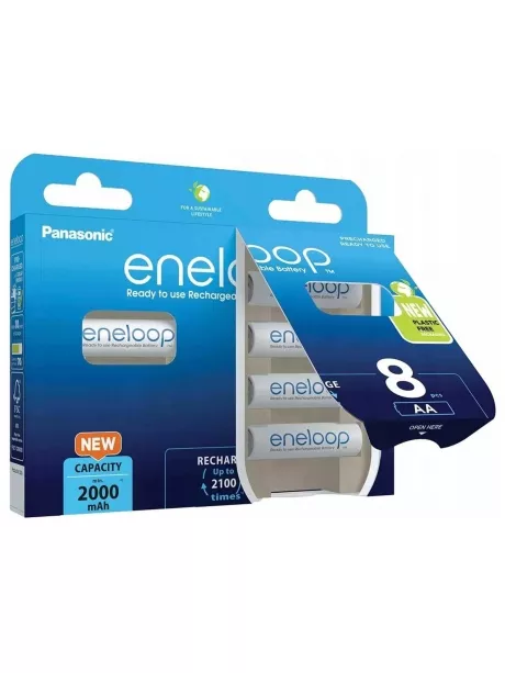 аккумуляторы (8 шт) Panasonic 2000 mAh R6/AA Eneloop BK-3MCDE/8BE-8BL 