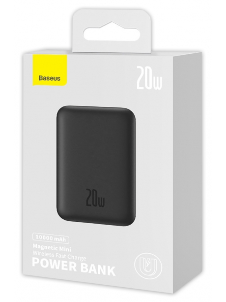 внешний аккумулятор c магнитной зарядкой iPhone Baseus Magnetic Mini Wireless Fast Charge Power Bank 10000mAh 20W black