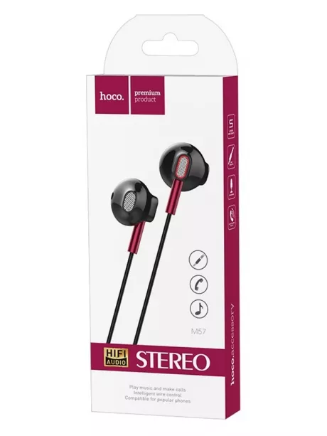 наушники с микрофоном для смартфона Hoco M57 Sky sound universal earphones with mic black