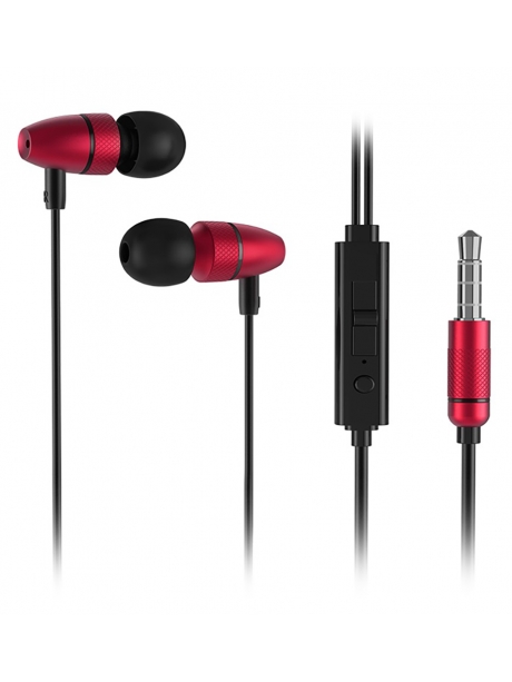 наушники с микрофоном для смартфона Hoco M59 Magnificent universal earphones with mic red