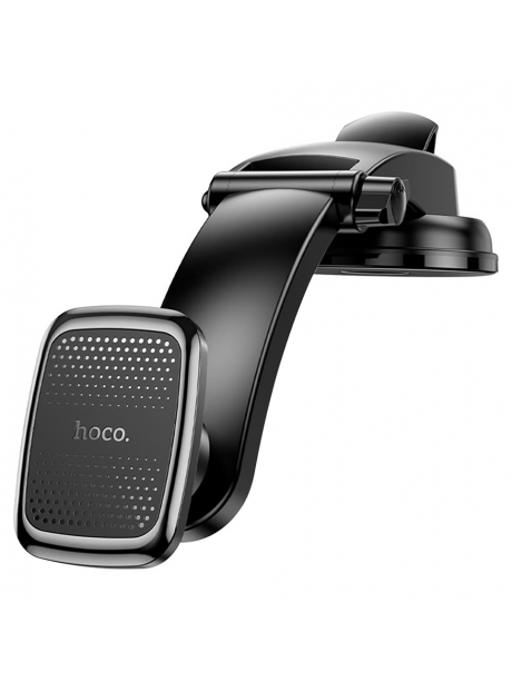 держатель на присоске со складной штангой Hoco CA107 Center console magnetic car holder black metal gray