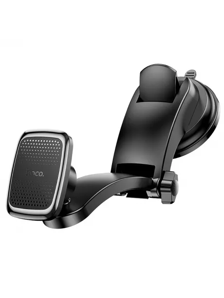 держатель на присоске со складной штангой Hoco CA107 Center console magnetic car holder black metal gray