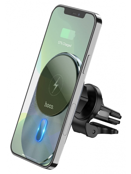 магнитный держатель с беспроводной зарядкой Hoco CA91 Magic magnetic wireless fast charging car holder gray