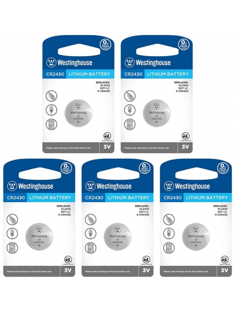 литиевые батарейки Westinghouse CR2430 5шт. 